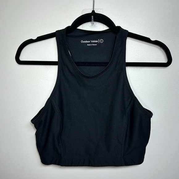 Outdoor Voices Athena Crop Top Black Large - Picture 2 of 4